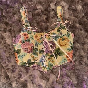 Vintage Style Floral Bustier